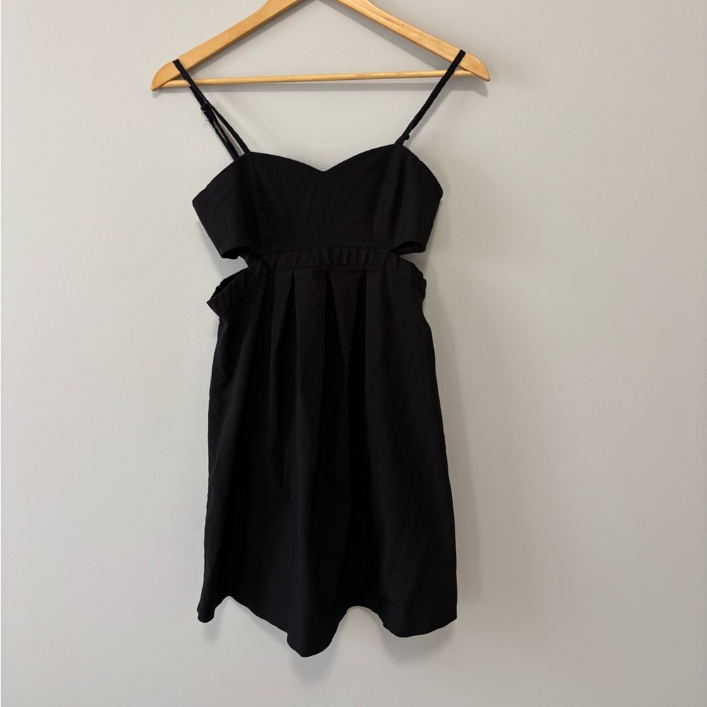 Urban Outfitters Flirty Goth Black Spaghetti Strap Cutout Mini Dress